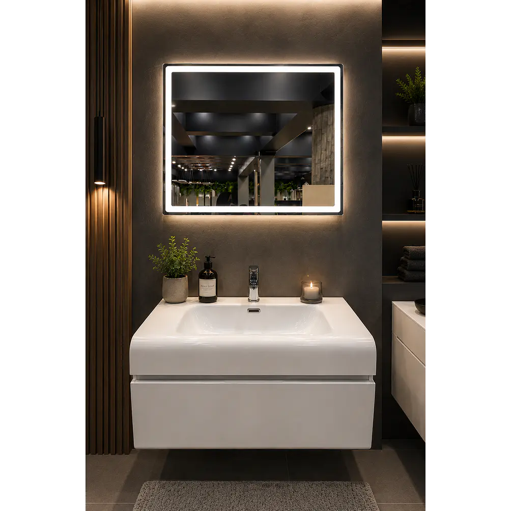 Mueble Vanitorio Con Espejo 80cm Blanco 1