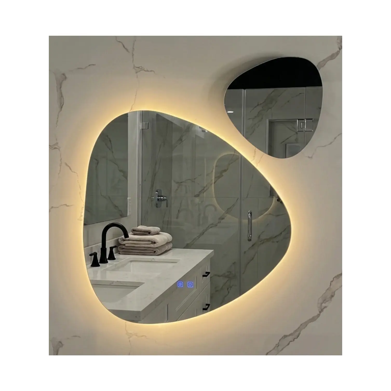  Espejo LED Para Baño Desempañante Sin Marco 70x90 cm Mas Espejo Pequeño 1