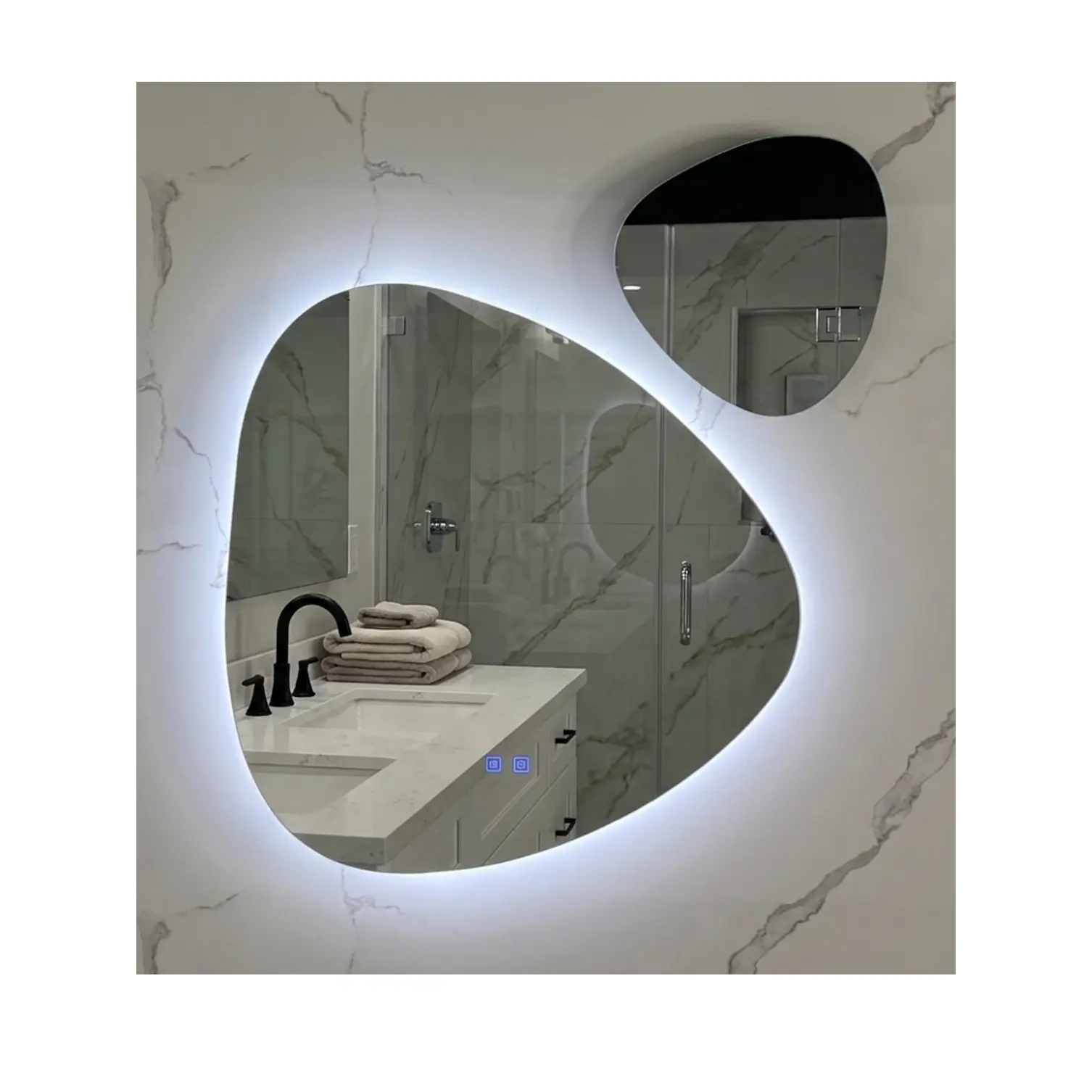  Espejo LED Para Baño Desempañante Sin Marco 70x90 cm Mas Espejo Pequeño 2