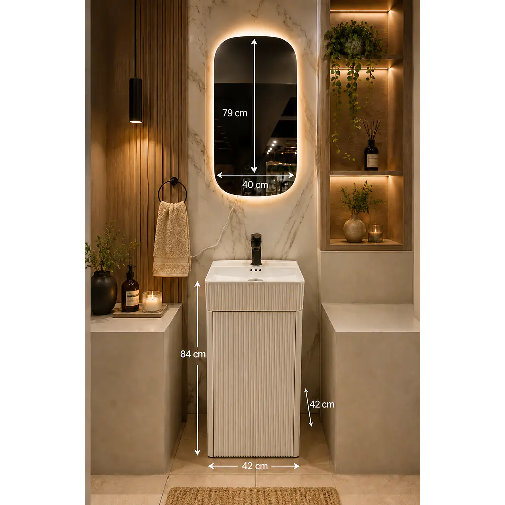 Mueble Vanitorio a Piso 40cm BLANCO 2