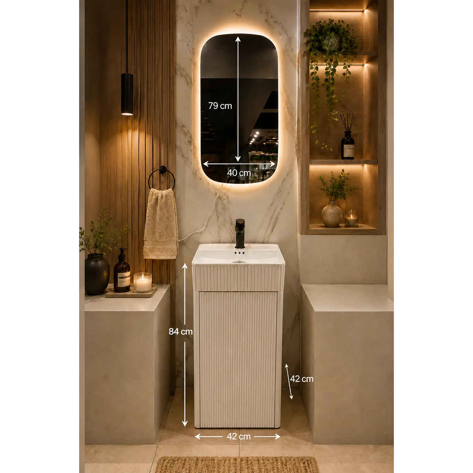 Mueble Vanitorio a Piso 40cm BLANCO 2