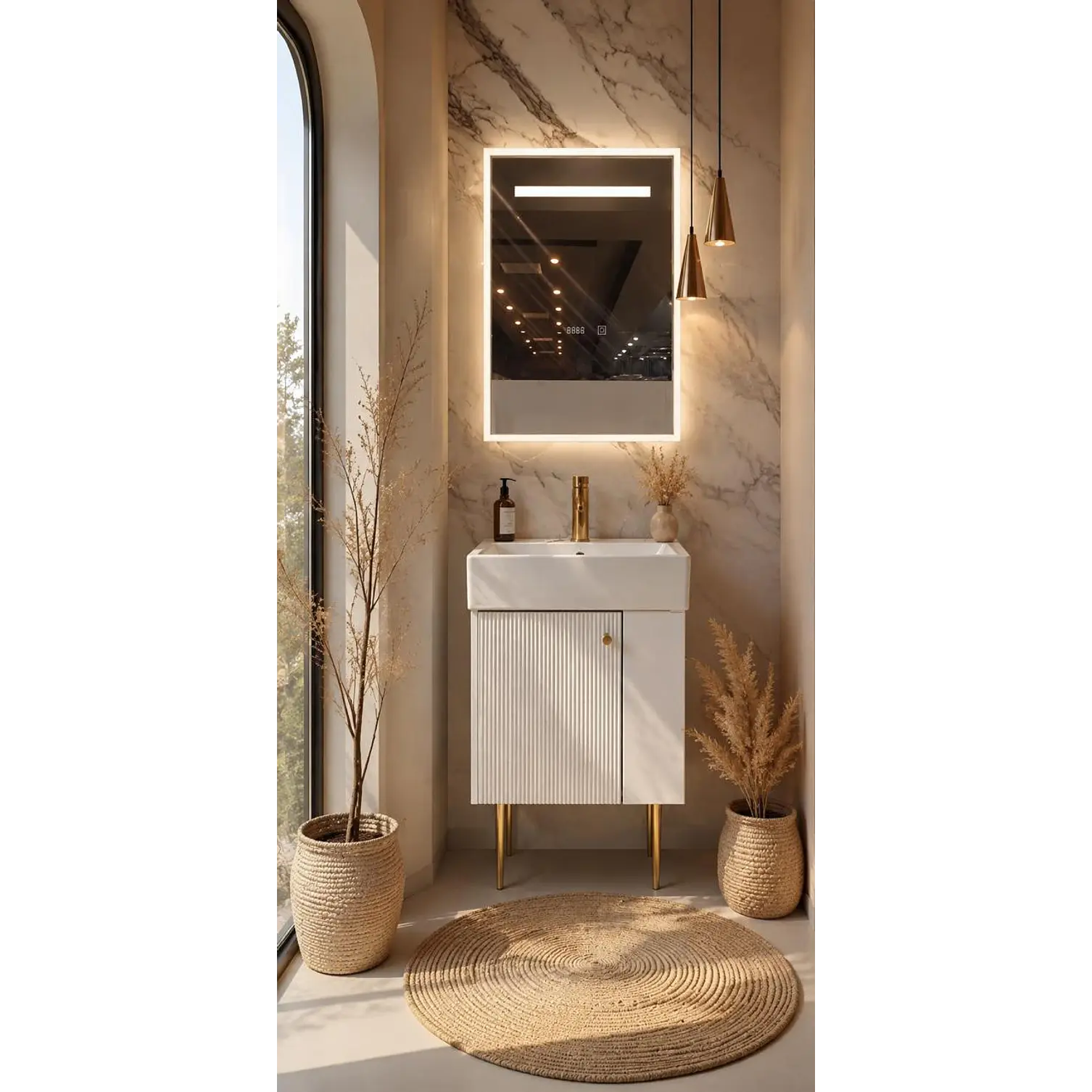  Mueble Vanitorio Con Espejo 50cm BLANCO 1