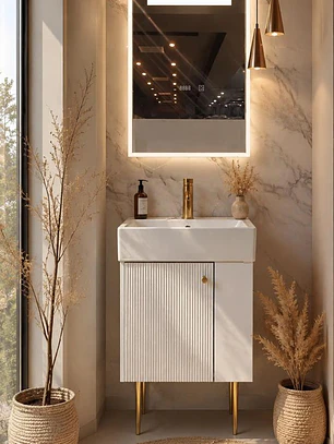  Mueble Vanitorio Con Espejo 50cm BLANCO
