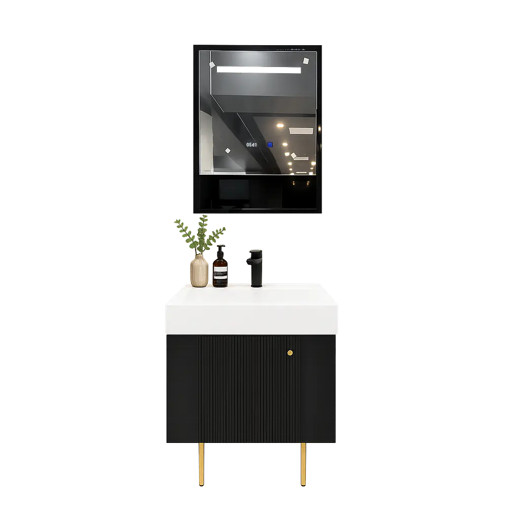 Mueble Vanitorio Con Espejo 50cm NEGRO 2