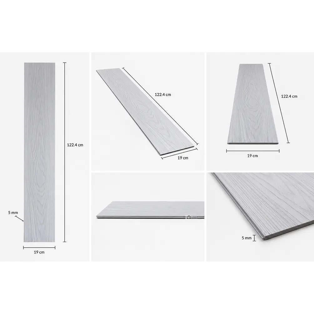 Piso Vinílico SPC 5mm 19x122.4cm 2.5m2 2