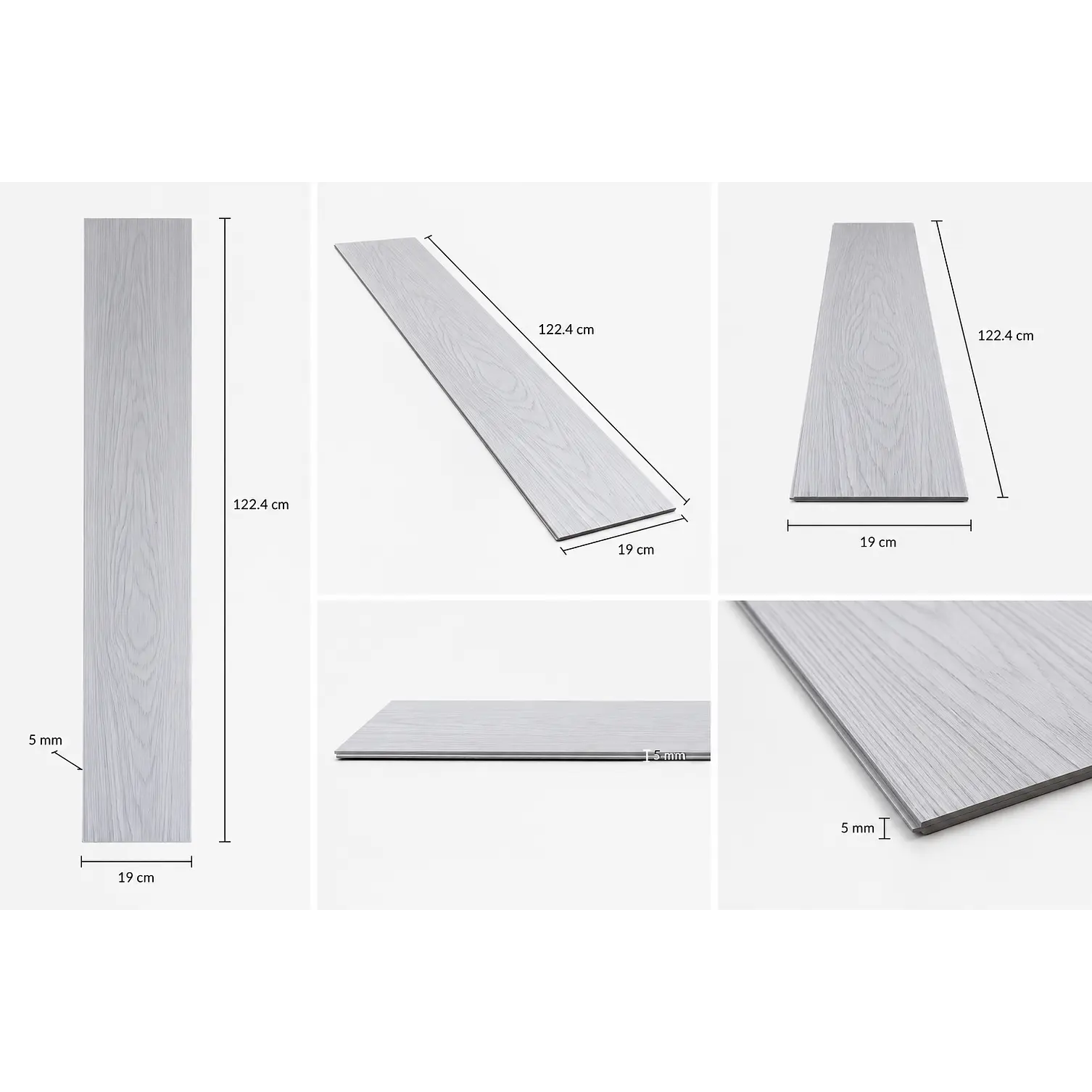 Piso Vinílico SPC 5mm 19x122.4cm 2.5m2 2