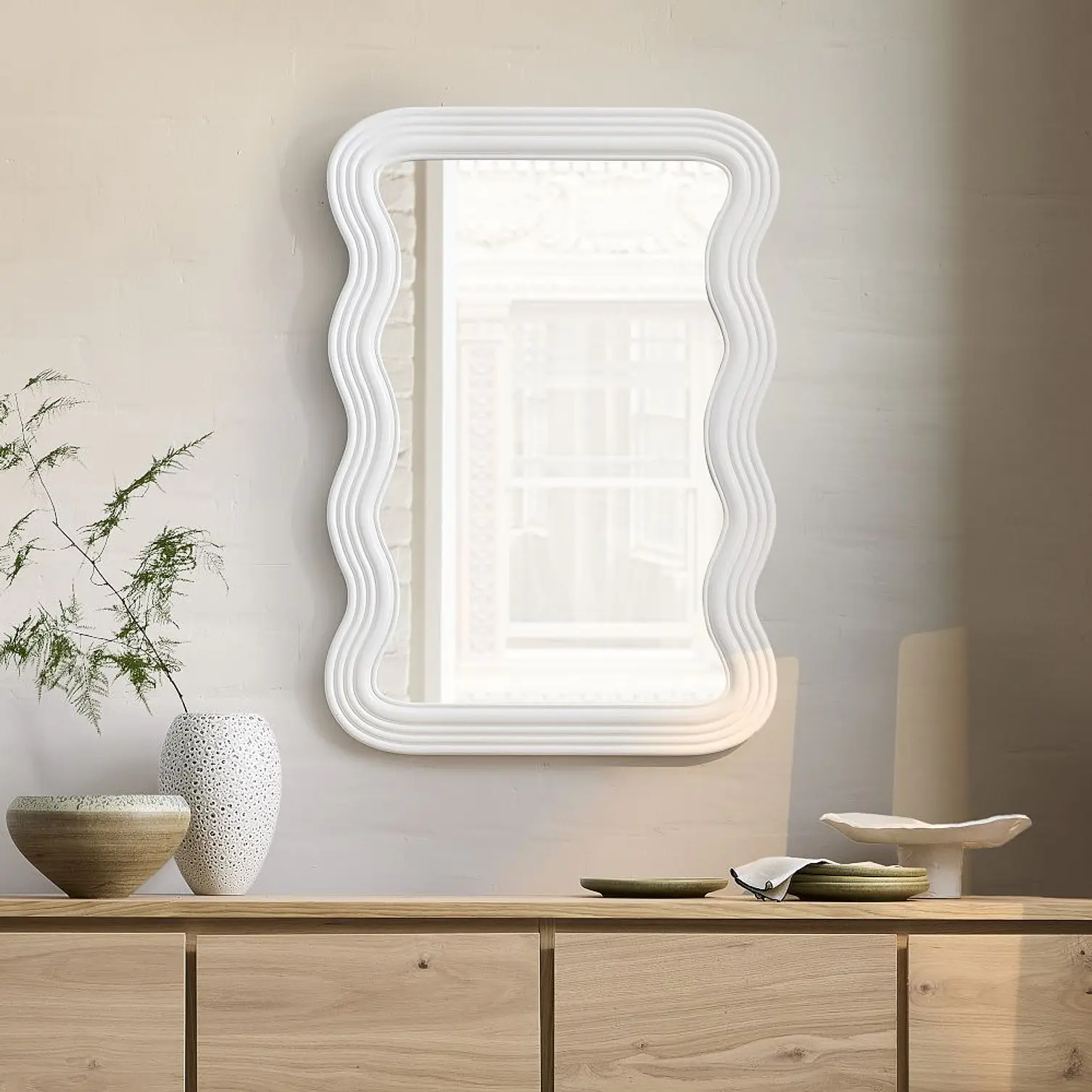 Espejo Decorativo Blanco 50x90 cm Vertical Horizontal 3