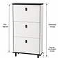 Mueble Zapatero Blanco con Negro (106 × 60 × 24 cm) - Miniatura 3