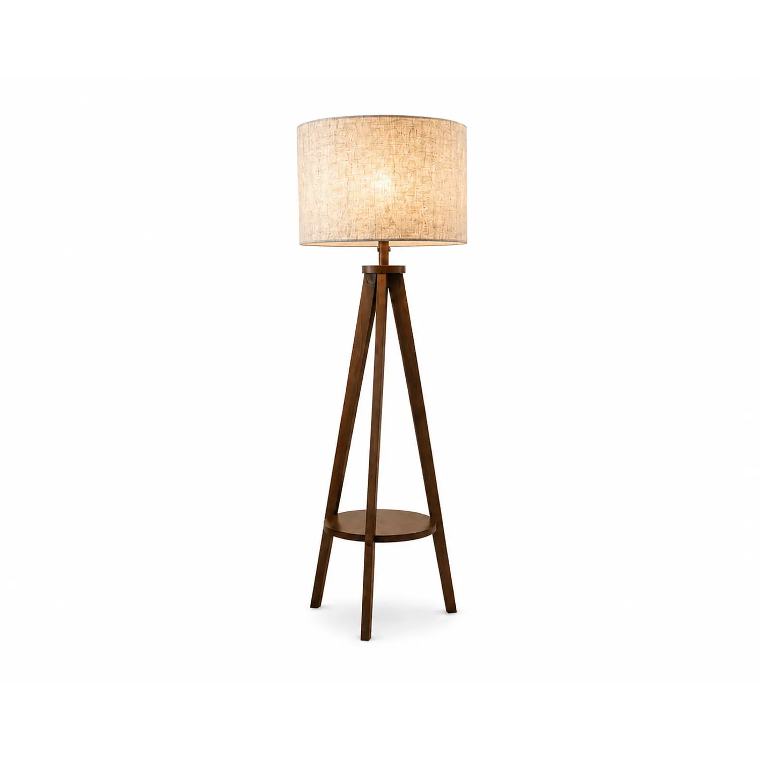 Lámpara De Piso Trípode De Madera 3