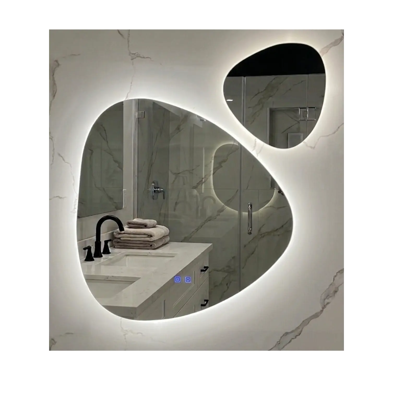  Espejo LED Para Baño Desempañante Sin Marco 70x90 cm Mas Espejo Decorativo Pequeño 3