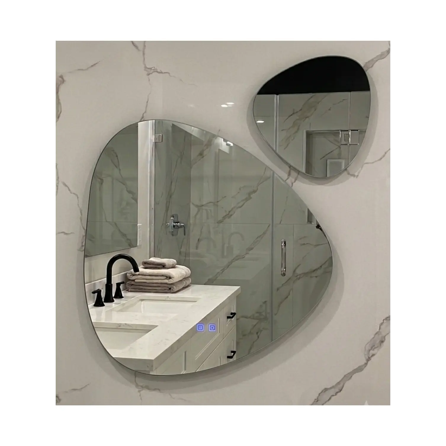  Espejo LED Para Baño Desempañante Sin Marco 70x90 cm Mas Espejo Decorativo Pequeño 4