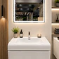 Vanitorio Flotante Completo Blanco 80 cm Con Espejo LED - Miniatura 1