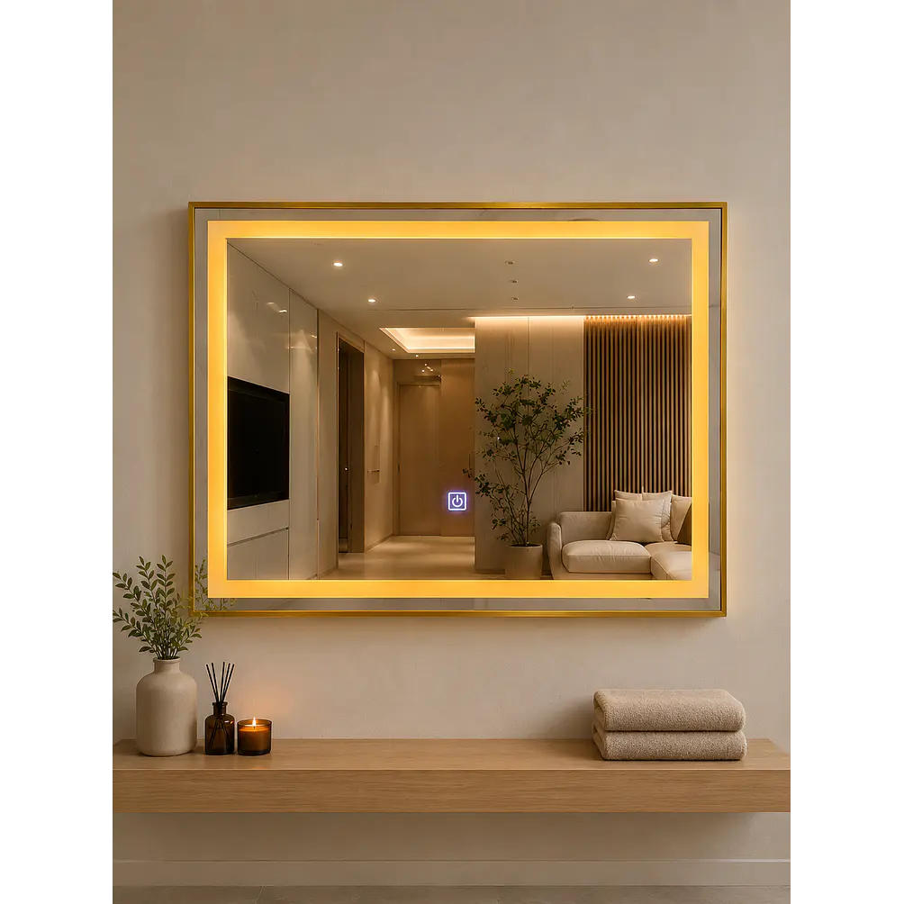 Espejo LED Rectangular Bronce 80x60 cm 1