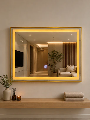 Espejo LED Rectangular Bronce 80x60 cm