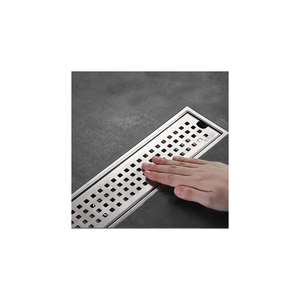 Rejilla de Desagüe Lineal cuadradas para Ducha de Acero Inoxidable 20cmx8cm 3