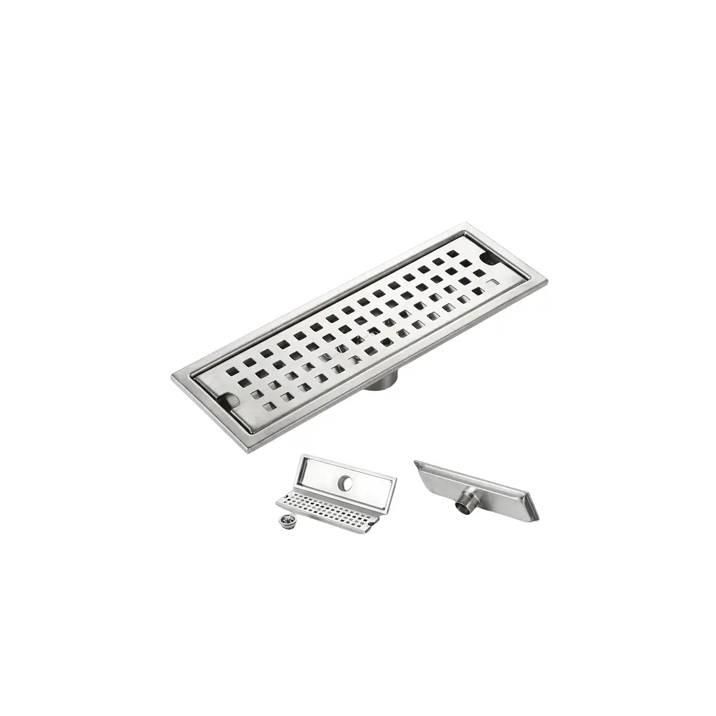 Rejilla de Desagüe Lineal cuadradas para Ducha de Acero Inoxidable 20cmx8cm 1