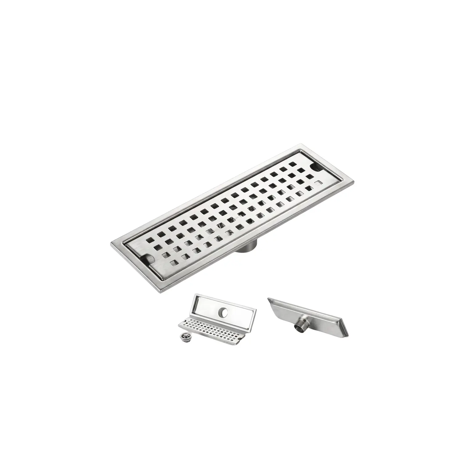 Rejilla de Desagüe Lineal cuadradas para Ducha de Acero Inoxidable 20cmx8cm 1