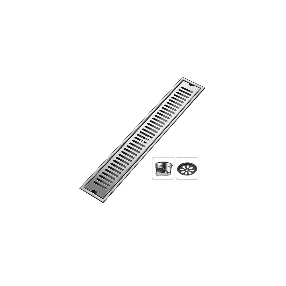 Rejilla de Desagüe Lineal para Ducha de Acero Inoxidable Premium 60cmx10cm 1