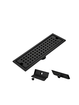 Rejilla de Desagüe Lineal  para Ducha de Acero Inoxidable Negro Mate Premium 20cmx10cm