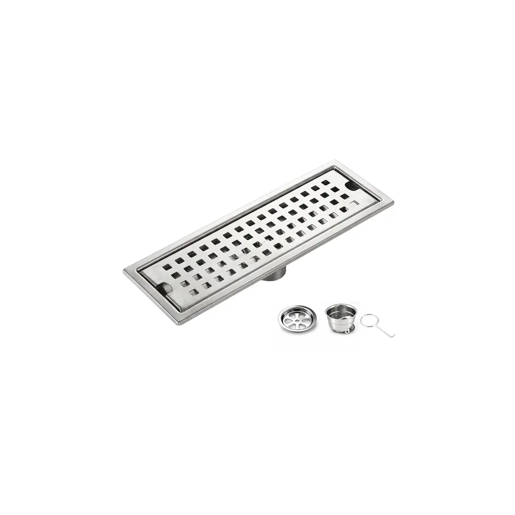Rejilla de Desagüe Lineal cuadradas para Ducha de Acero Inoxidable Premium  20cmx8cm 1