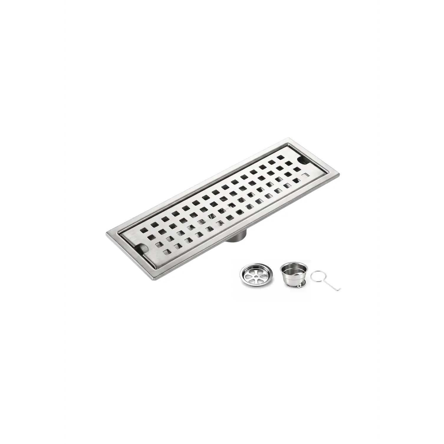 Rejilla de Desagüe Lineal cuadradas para Ducha de Acero Inoxidable Premium  20cmx8cm 1