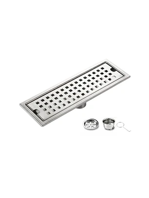 Rejilla de Desagüe Lineal cuadradas para Ducha de Acero Inoxidable Premium  20cmx8cm