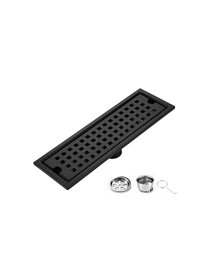 Rejilla de Desagüe Lineal  para Ducha de Acero Inoxidable Negro Mate Premium 20cmx10cm