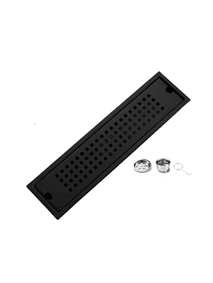 Rejilla de Desagüe Lineal para Ducha de Acero Inoxidable Negro Mate Premium 40cmx10cm