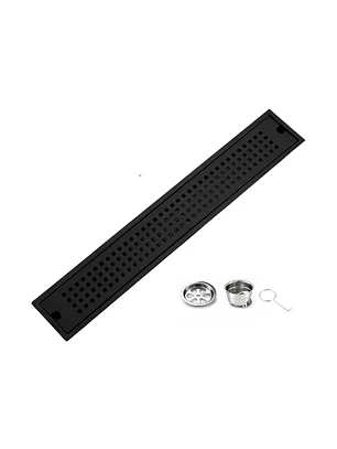 Rejilla de Desagüe Lineal para Ducha de Acero Inoxidable Negro Mate Premium 60cmx10cm