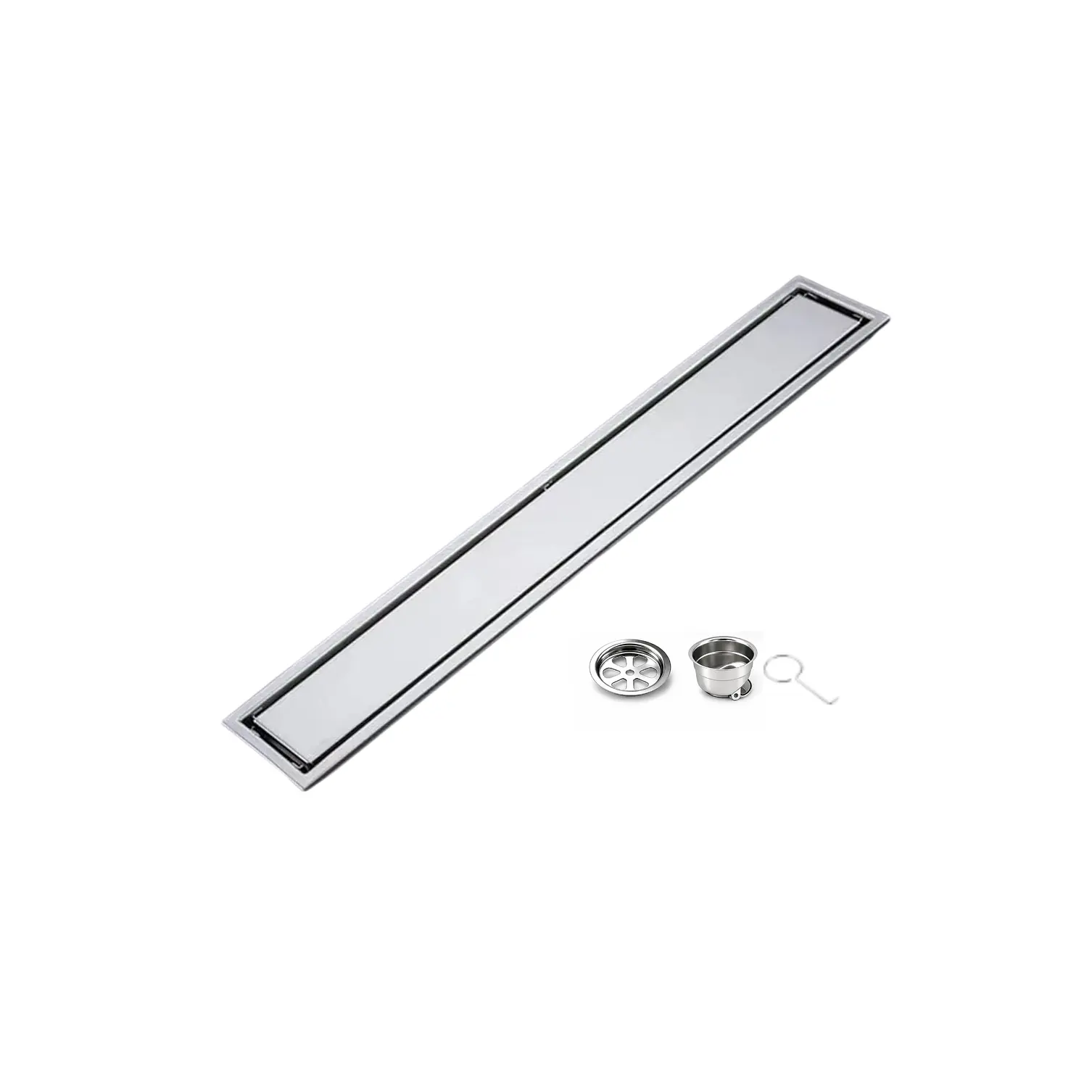 Rejilla de Desagüe para Ducha de Acero Inoxidable Premium 60cmx10cm 1