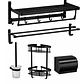 Set de Accesorios para Baño de Aluminio Negro Mate 5 Piezas - Miniatura 2