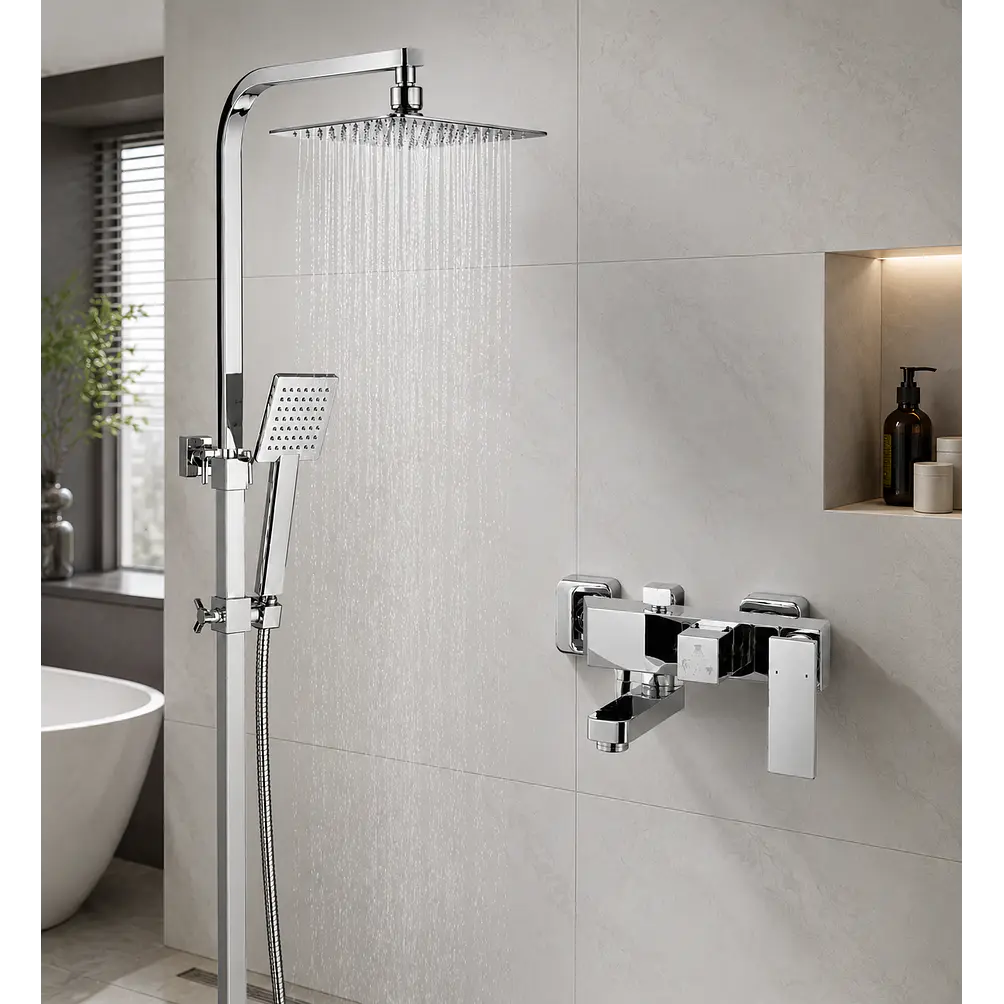 Set de Ducha con Monomando Cromado Premium  1