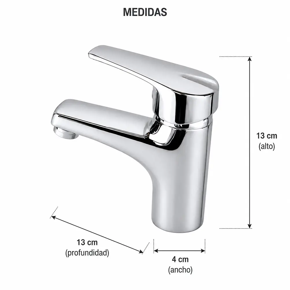 Llave Monomando Para Lavamanos Plateada Pequeña 3
