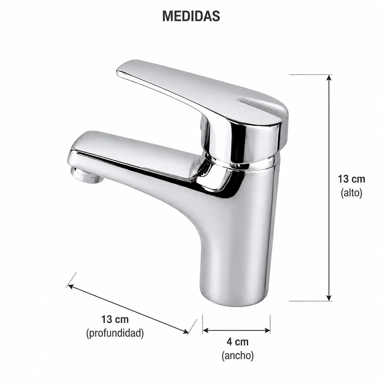  Llave Monomando Para Lavamanos Plateada Pequeña 3