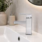 Llave Monomando Para Lavamanos Plateado Alto Recto - Miniatura 2