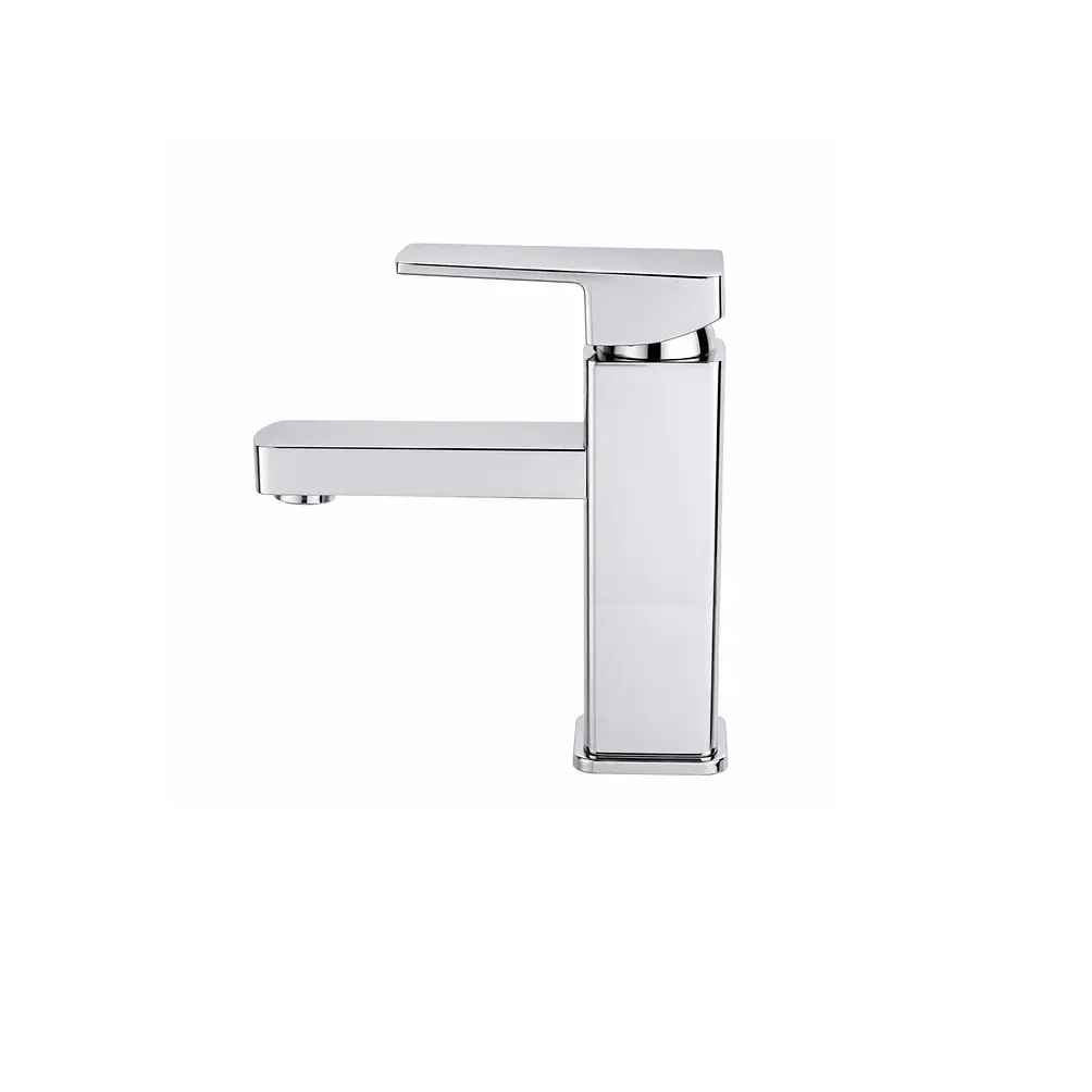 Llave Monomando Para Lavamanos Plateado Alto Recto 1