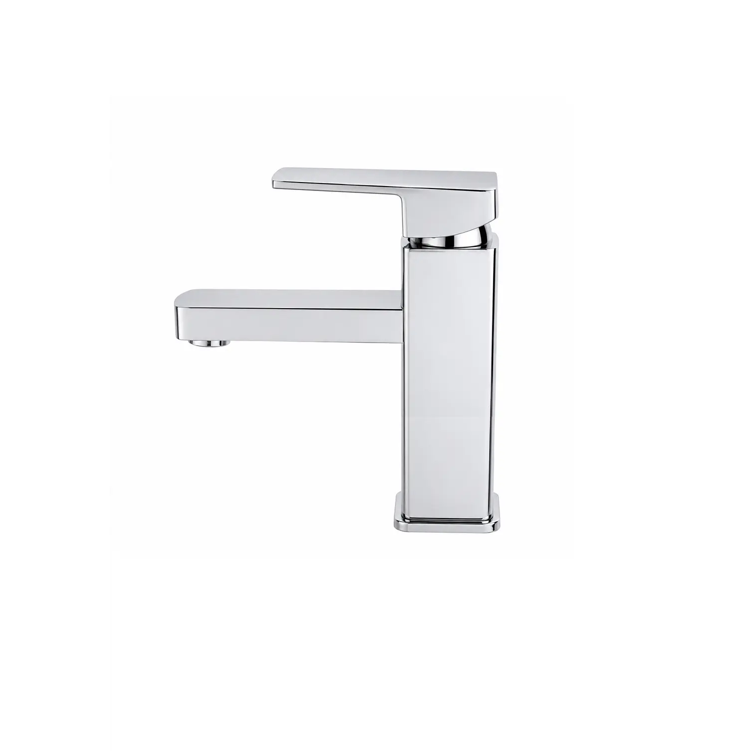 Llave Monomando Para Lavamanos Plateado Alto Recto 1