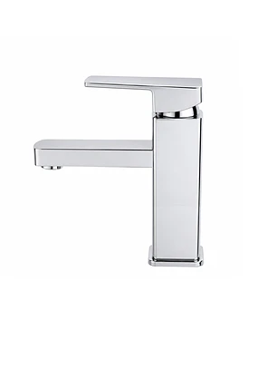 Llave Monomando Para Lavamanos Plateado Alto Recto