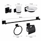 Set de Accesorios para Baño Acero Inoxidable Negro Mate 6 Piezas - Miniatura 3