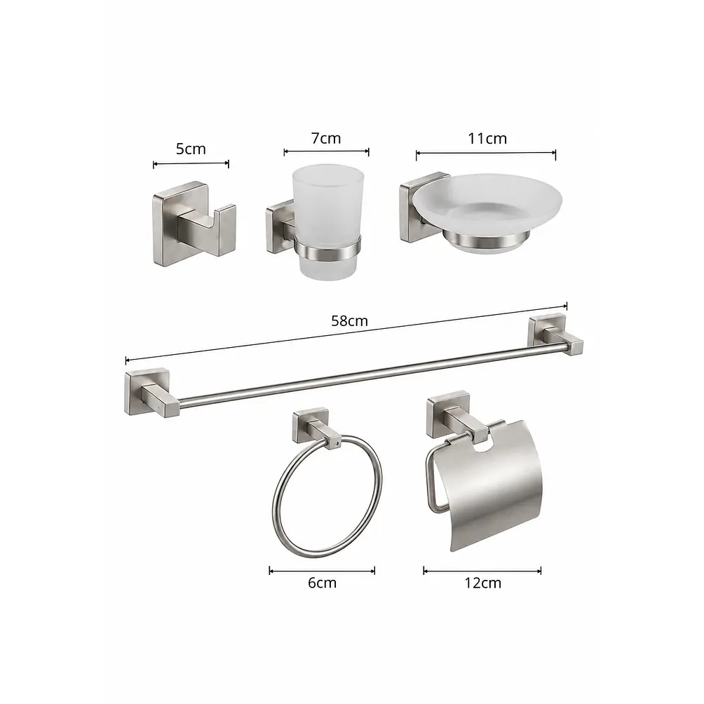 Set de Accesorios para Baño Acero Inoxidable 6 Piezas 3