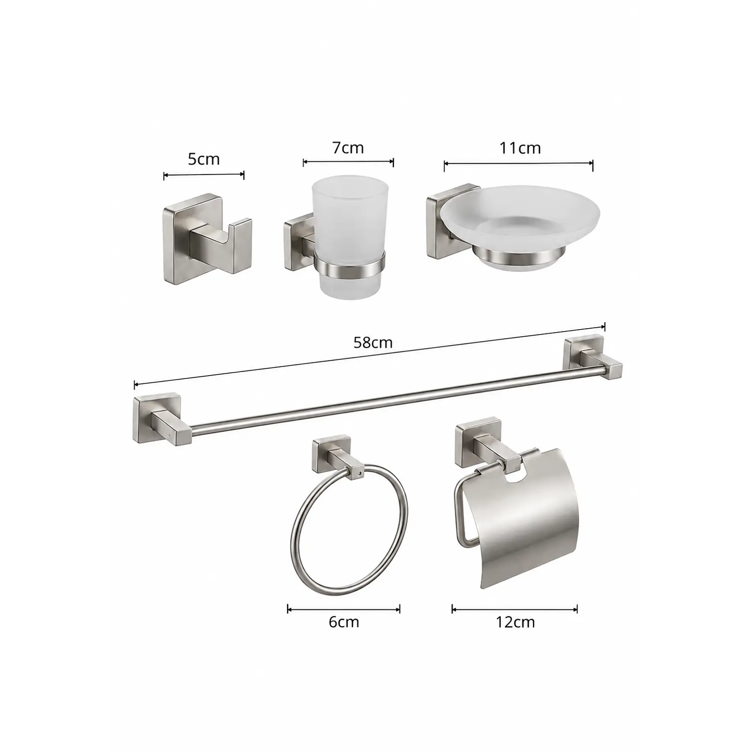 Set de Accesorios para Baño Acero Inoxidable 6 Piezas 3