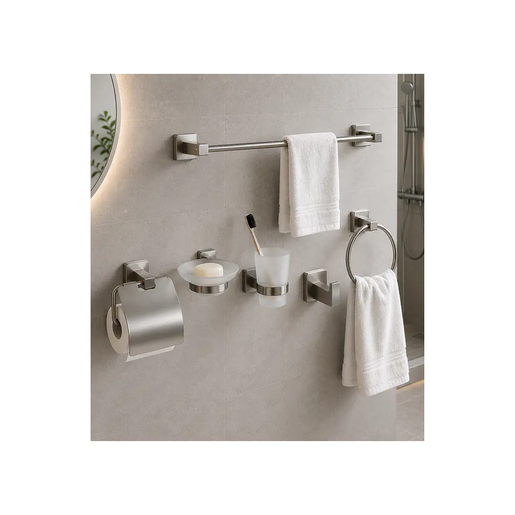 Set de Accesorios para Baño Acero Inoxidable 6 Piezas 1