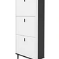 Mueble Zapatero Organizador 3 Niveles Blanco Con Gris Oscuro 118x60x24 cm - Miniatura 4