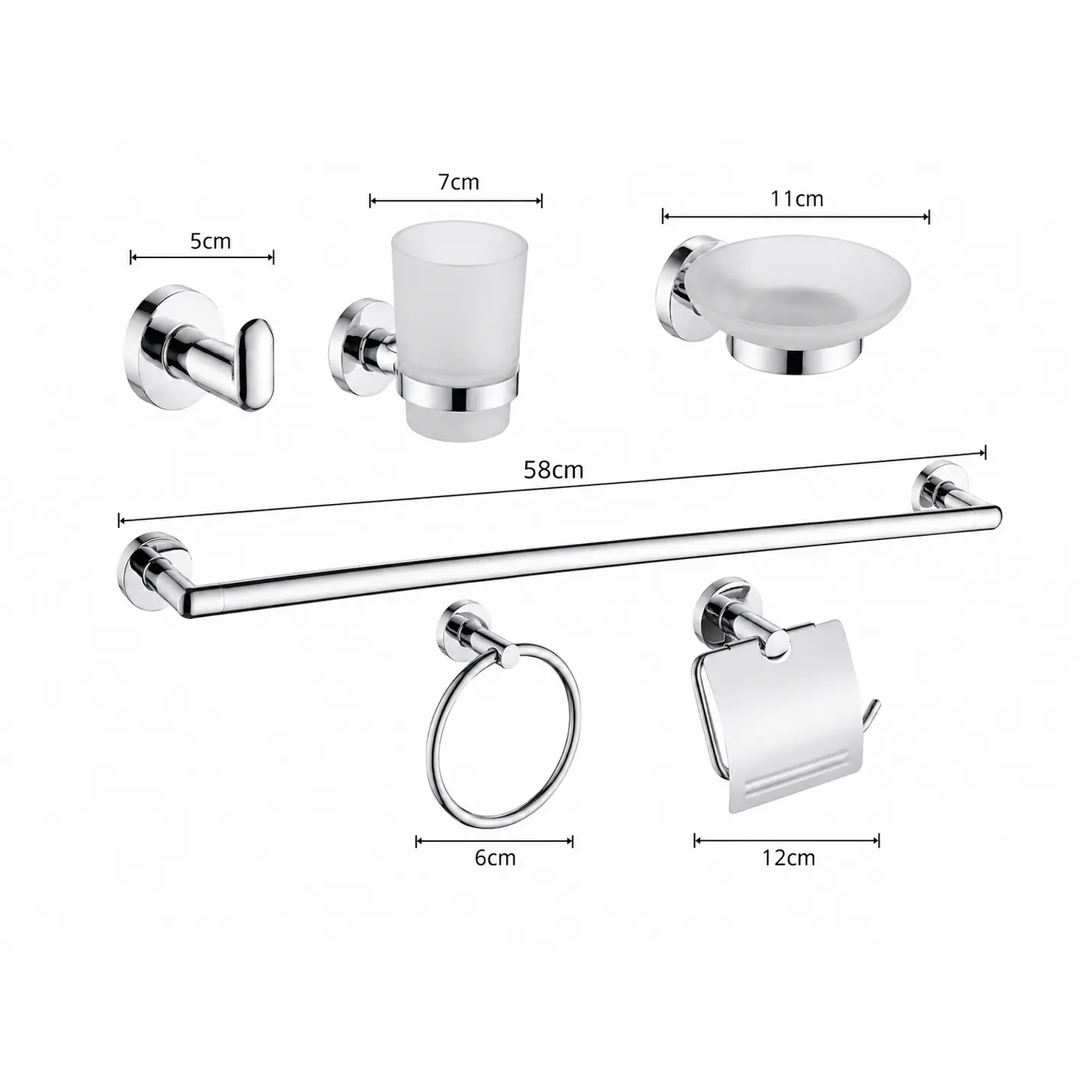 Set de Accesorios para Baño Acero Inoxidable 6 Piezas 3