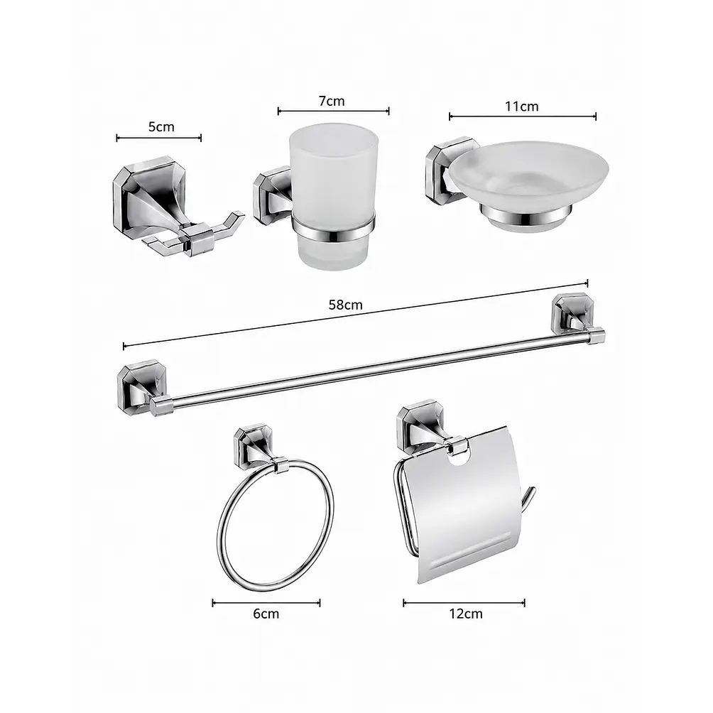 Set de Accesorios para Baño Acero Inoxidable 6 Piezas 3