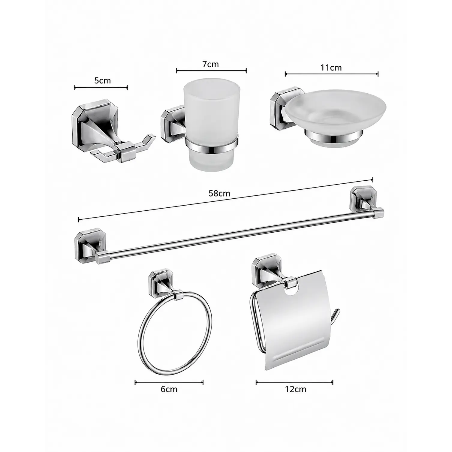 Set de Accesorios para Baño Acero Inoxidable 6 Piezas 3
