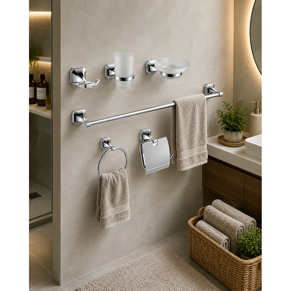 Set de Accesorios para Baño Acero Inoxidable 6 Piezas 1