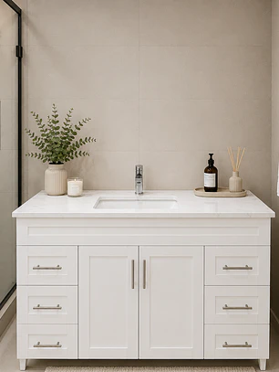 Vanitorio A Piso Con Lavamanos 122 cm Blanco