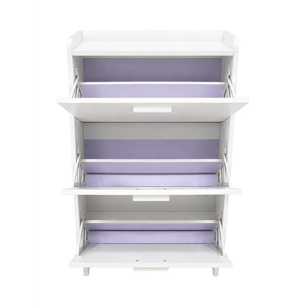 Mueble Zapatero Organizador 3 Niveles Blanco 108x60x17 cm 3