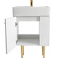 Vanitorio A Piso Blanco 50 cm Con Botiquin Y Espejo LED Con Reloj Digital - Miniatura 5